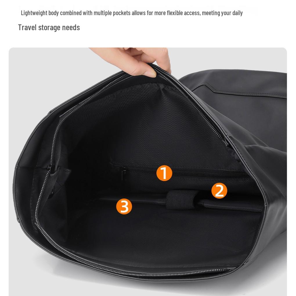 Men's Fashionable Roll-Up Backpack, Large Capacity Travel & Laptop Bag, Schoolbag for College Students
