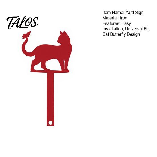 Talos Yard Eisenbeschilderung mit festen Löchern, Metall Katze Schmetterling Dekoration, Outdoor Briefkasten Schild für Holz Leder Briefkästen