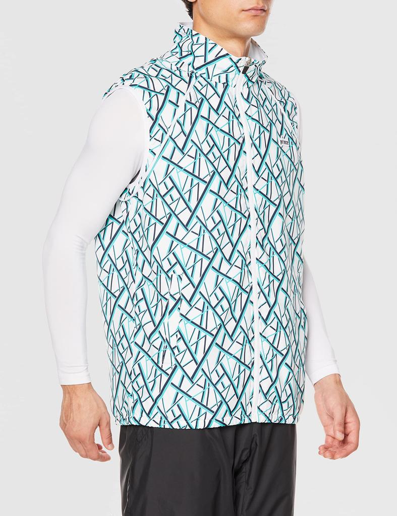 Jacket 2WAY Heat Storage Wind Jacket MF2614 White x Green L [Prince] (Vest) (215)