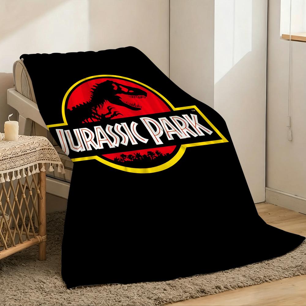 Jurassic Park Throw Lightweight 240g Flannel Blanket Soft Skin-friendly for Summer Cooling