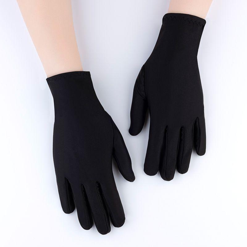 

Men s and Women s Lycra Spandex Jewelry Elastic Black and White Gloves Photography Wedding Western Restaurant Hotel Gloves Security Etiquette Thin High elastic black 2 pairs (no fading) All yards