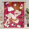 2 Pieces of Exaggerated Graffiti Beauty Makeup Personality Printing Curtain - Polyester Material - Suitable for Bedroom Living R