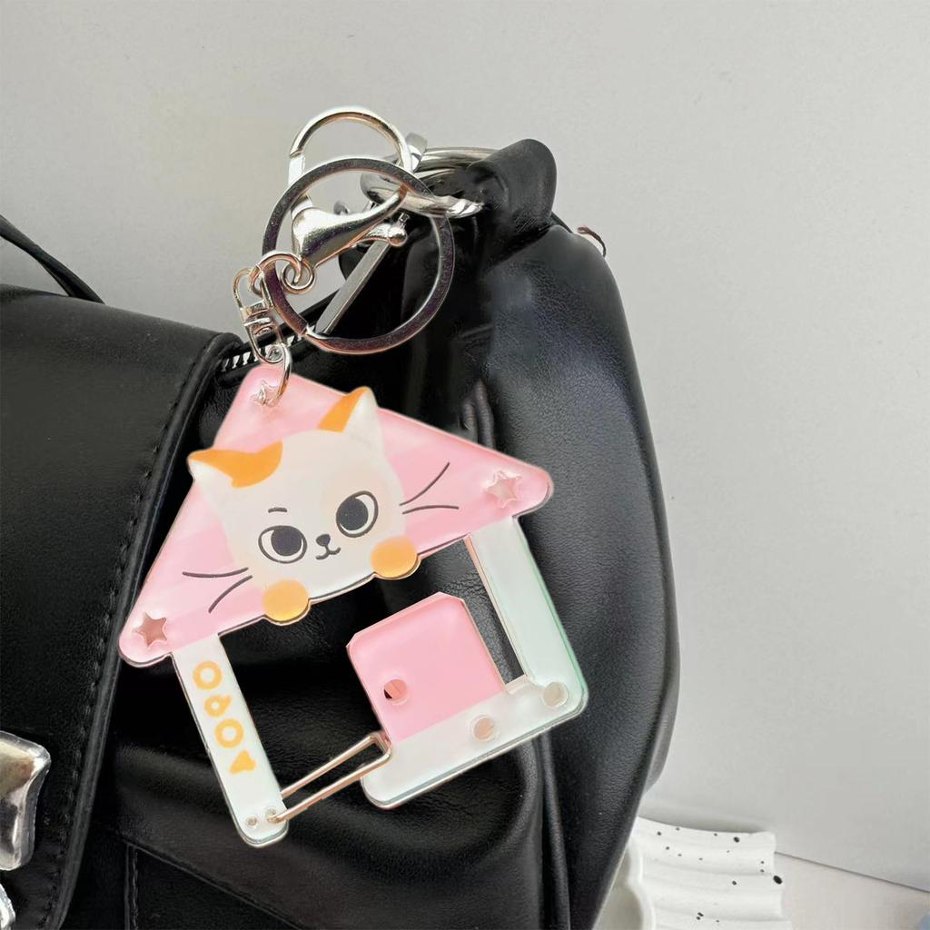 Leichter Acryl-Haustier-Schlüsselanhänger Cartoon-Figur Karabiner Schlüsselanhänger Taschenanhänger Zubehör Für Outdoor-Enthusiasten