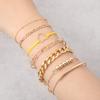 New Fashionable and Simple Gold Love Beads Thickness Chain Combination 7-piece Set Bracelet Bracelet Jewelry