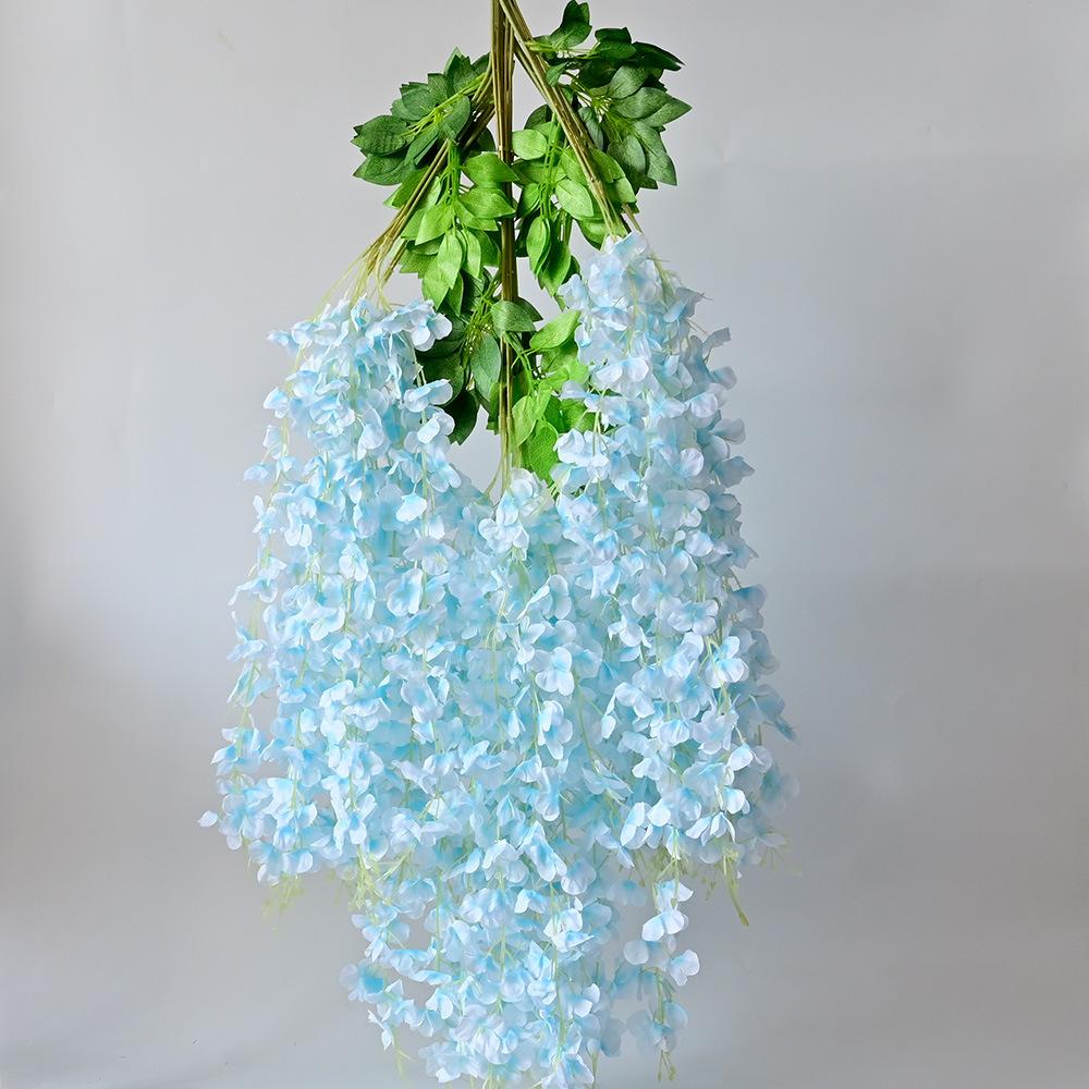 Simulated 6-Leaf Wisteria Flower Fake Flower Violet Ceiling Flower Wisteria Wedding Flower Decorative Vine Decorative Flower Vine
