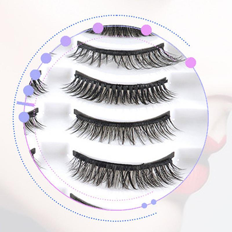 Magnetiske naturlige falske øyevipper Eyeliner Flytende pinsett Gjenbrukbare 3D-magneter Falske øyevipper Makeup Tool