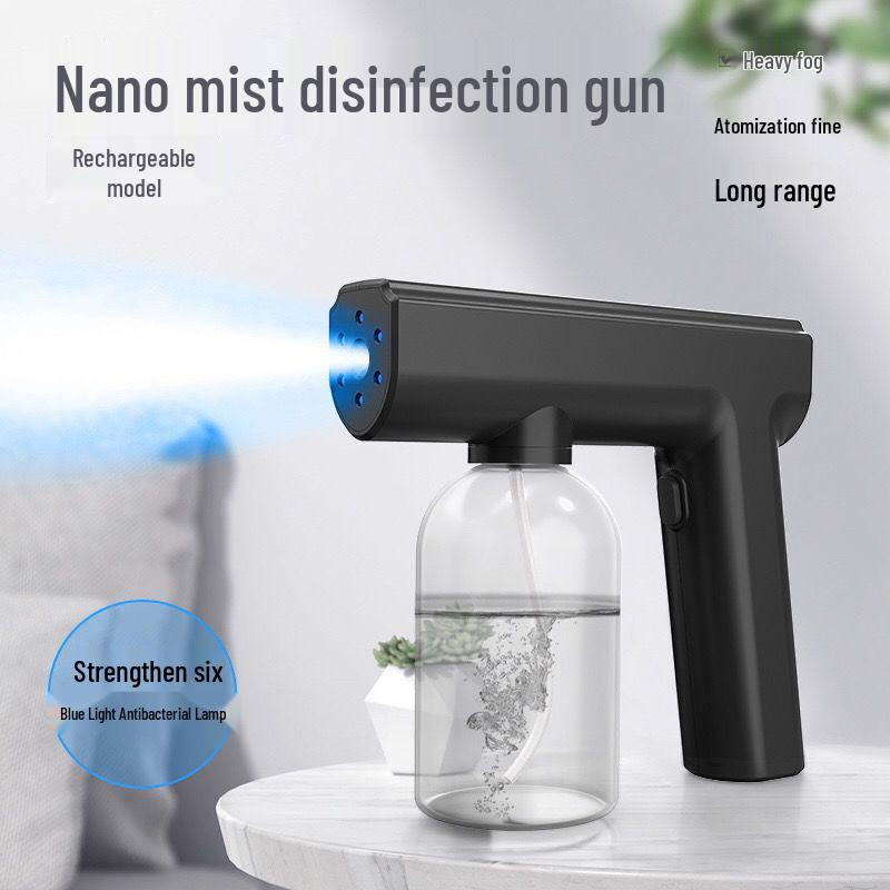 Compact Wireless Rechargeable Disinfection Spray Gun with Blue Light Air Purifier