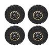 4PCS RC Rubber Tire Brass Rim Black Robust RC Crawler Car Wheel Tyre for AXIAL SCX24 1 24 Squareness Hole
