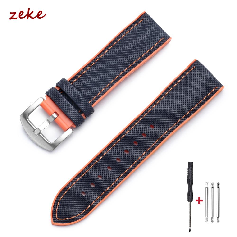 20mm Nylon Silikon Uhrenarmband für Omega für IWC Uhren Herren Sport Genähtes Uhrenband 18/21/22mm Weiches Ersatz-Uhrenband