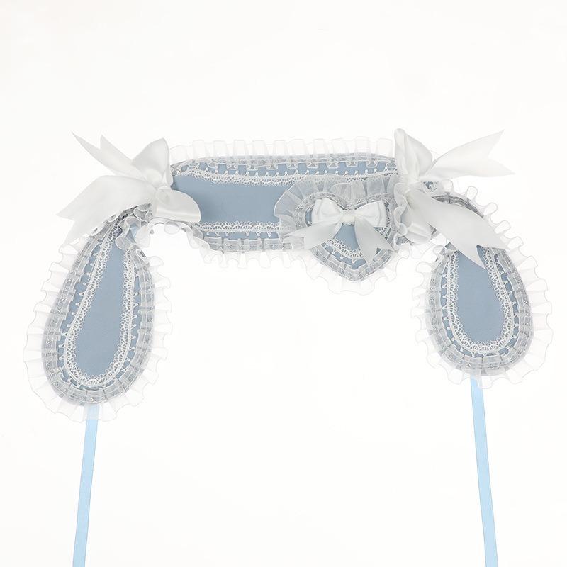 Original Lolita Headband, Love Fan Rabbit O Girl Bow, Lop-eared Rabbit Headband, Hair Accessories, Headgear, Black and White Pink Water Blue.