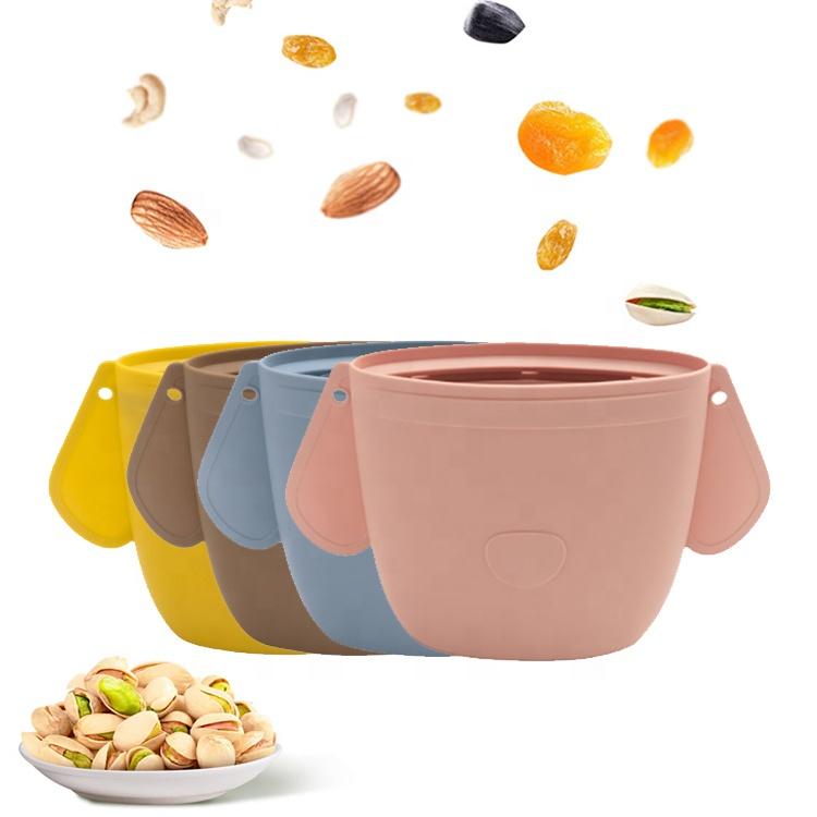 

OEM/ODM силиконовые детские сумки для закусок, сумки для закусок, уплотнительные зажимы для хранения, контейнеры Sanck, многоразовая сумка для хранения с персиковый