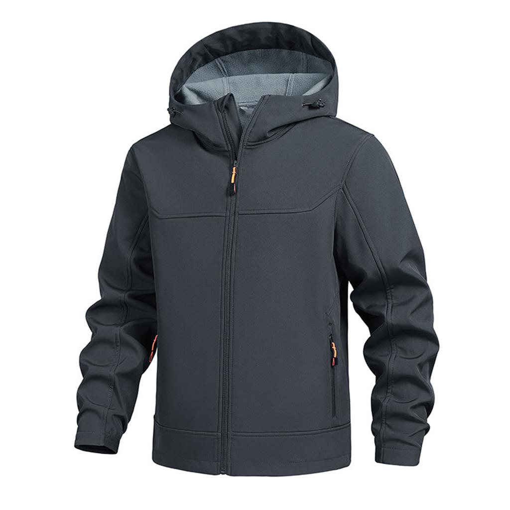 Men's Solid Color Outdoor Mountaineering Waterproof Windproof Fleece Jacket Outdoor Jacket