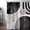 Mid-Century Modern Shower Curtain Black and White Shower Curtain for Bathroom Decorative Abstract Shower Curtain with Hooks