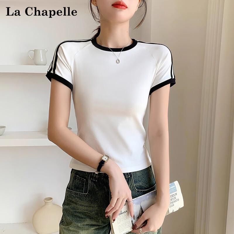 La Chapelle Women s Colorblock Slim-Fit Short-Sleeve T-Shirt S