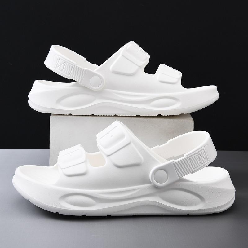 

One-word drag men s summer new thick-soled driving non-slip, deodorant and wear-resistant eva beach sandals 40-41 білий