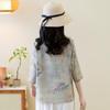 Yalu Women's New Chinese Style Floral Blouse