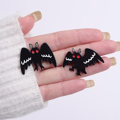 Mothman Emaille-Pins Benutzerdefiniert Rotes Auge Unsichtbare Kreatur Tier Broschen Anstecknadeln Punk Gothic Schmuck Geschenk für Freunde
