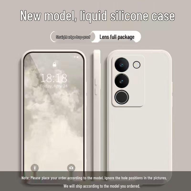 Compatible with Vivo V29 5G: Solid Color Rubik's Cube Liquid Silicone Soft Shell – Full Coverage & Drop-Proof