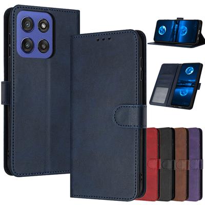 Funda Flip Magnética de Cuero para Moto G56 G86 Power G66Y Edge 60 Fusion Edge 2025 Pro 5G Fundas Color Sólido Bolsos Cartera de Piel