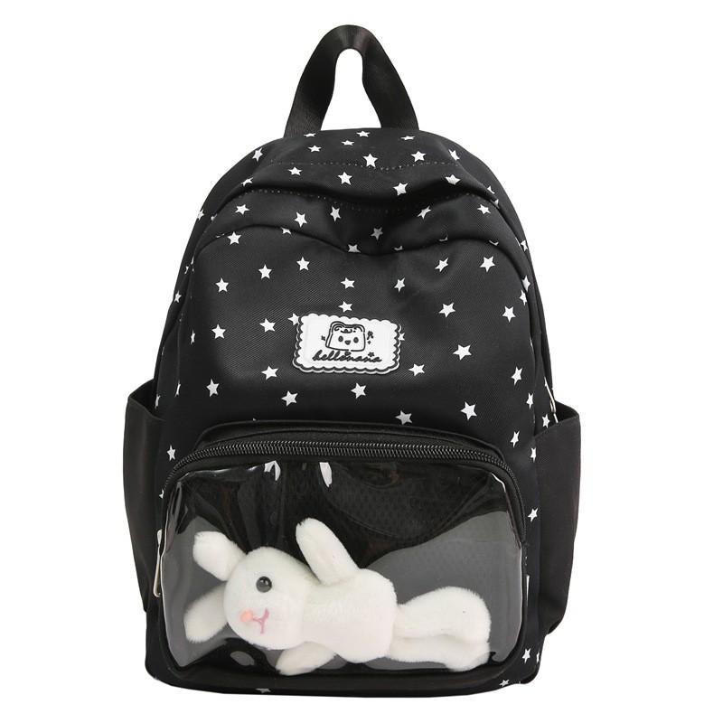 Two-dimensional Transparent Pain Bag Girls Traveling Light Backpack Primary School Students Cute Cross-border Fresh Travel
