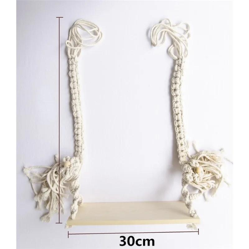 Vintage Wooden Macrame Swing Newborn Photography Prop Soft Photo Shooting Chair Babies Infants Essential Fotografia Accessories