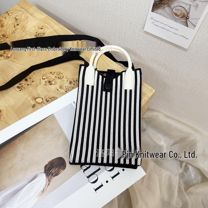 Cute Cartoon Dopamine Knit Crossbody Phone and Coin Bag