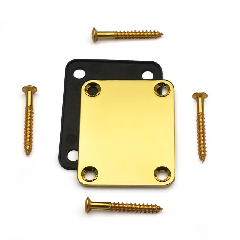 Electric Guitar and Bass Neck Reinforcement Plate with Screws - Plastic Back Pad Instrument Accessory