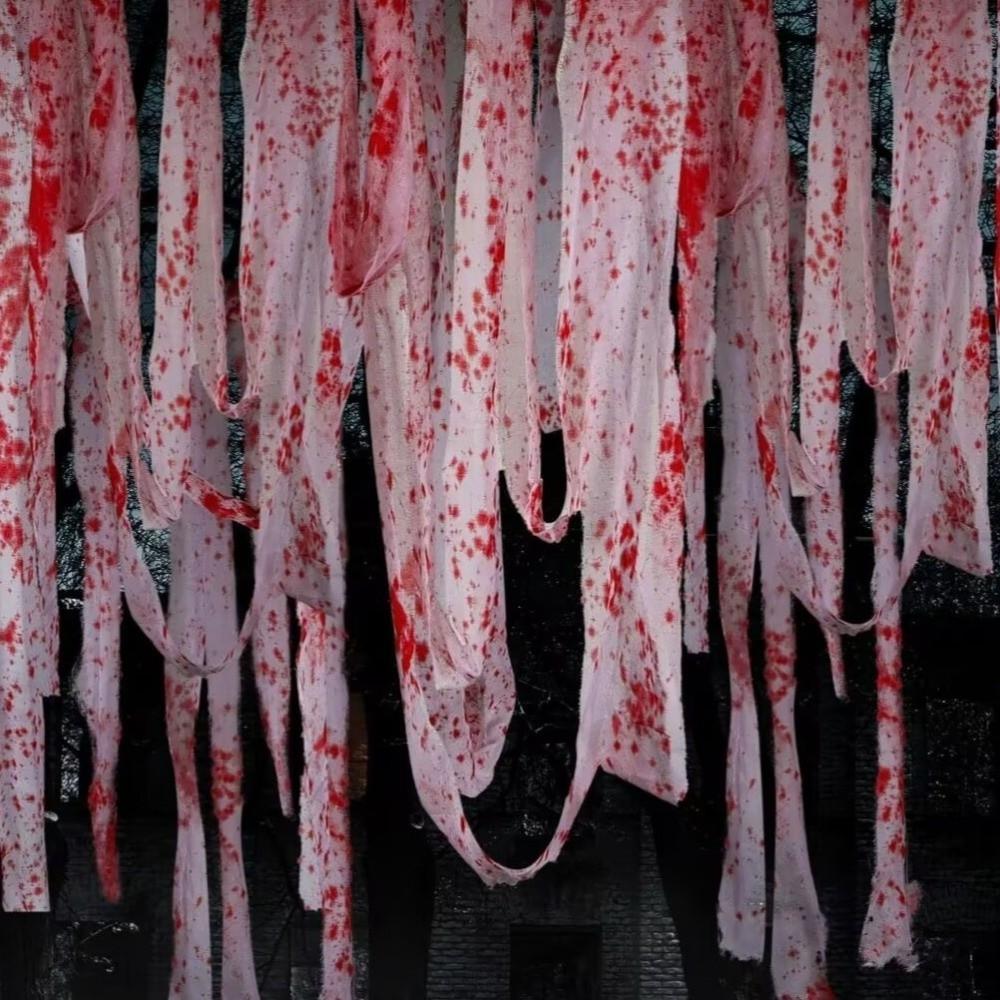 5/10/15/20M Blood Gauze Bandage Scary Bloody Cloth Strips  Haunted House
