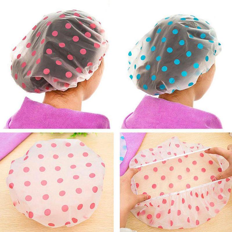Elastic Waterproof Shower Cap Hat Bath 