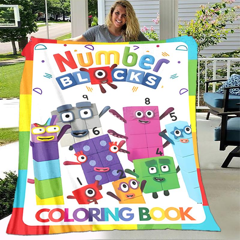 1pc Blanket Numberblocks7 Print Design, Lightweight Blanket for Sofa, Bed- Soft &Warm, Gift for All Seasons like Christmas, Halloween