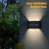 BMW Outdoor Lights Solar Powered, Convex Mirror Wall Light, IP65 Waterproof Up and Down Courtyards Gardens Stairs Corridors Walls