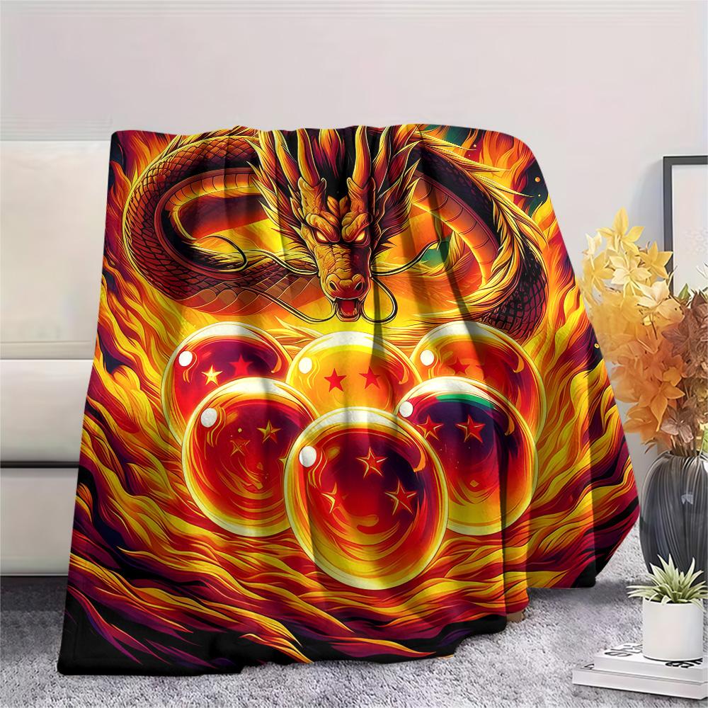 1PC Dragon Ball Super Patterned Flannel Blanket Suitable For All Seasons For Home Decor Warmth And Comfort Gifts Holiday Present