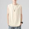 Summer Cotton Tank Tops Men Solid Color Sleeveless Tees Loose Vest Men's Casual Sports Comfortable Breathable O-Neck Tank Tops