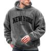 Men's Solid Color Plush Sweatshirt Hoodie Men's Sports Large Size Casual Sweatshirt