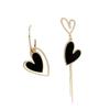 Asymmetric Heart Tassel Earrings - Korean Style Trendy Dangle Earrings