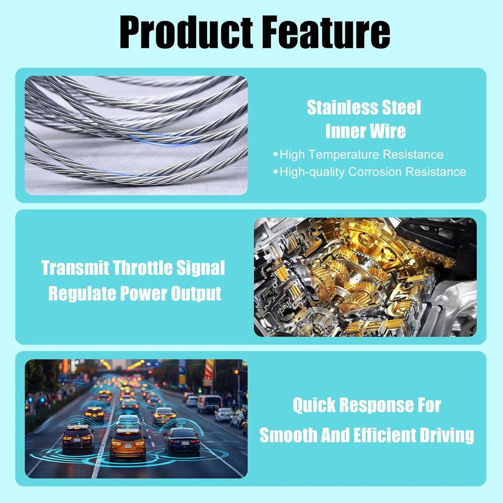 XQSMWF Throttle Cable Control Assembly Compatible with Ford Escape 3.0L V6 2001-2004# 5L8Z9A758AA 6L849A758AA