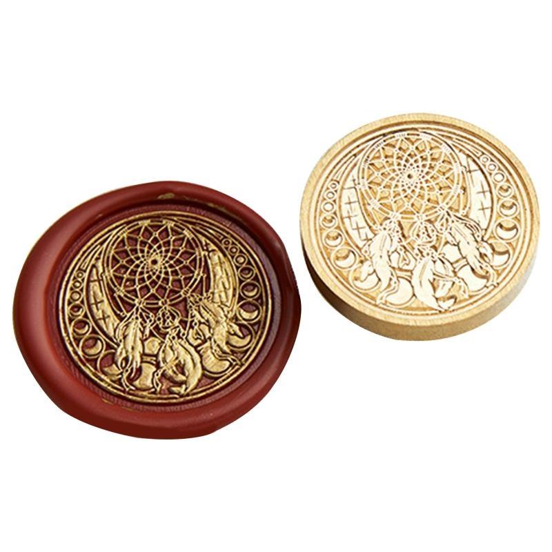 30mm Round Seal Stamp Head Antique Metal Seal Stamp Head for Seal Letter Envelope Card Scrapbooking Craft Embellishment