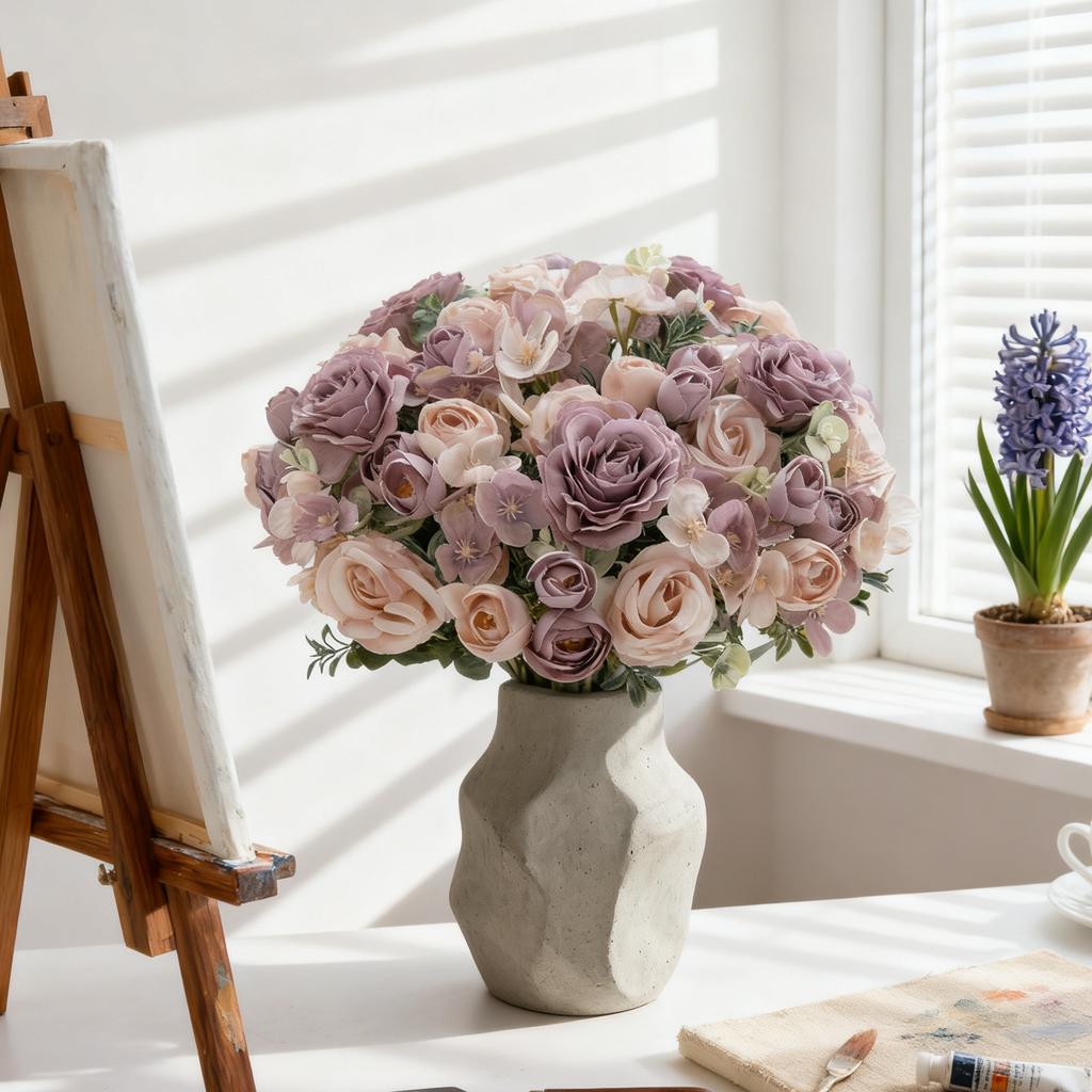 Künstliche Blumen Hohe Qualität Seidenrose Valentinstag Kranz Haus Zimmer Hof Brautstrauß Zubehör Hochzeit Außen Dekoration DIY Geschenk
