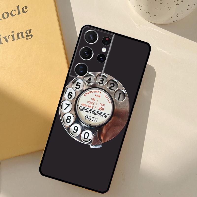 Retro Rotary Dial Telephone Phone Case For Samsung Galaxy S25 Ultra S20 S21 S22 S23 S24 Plus S9 S10 S25 FE Cover Shell
