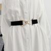 Black Trendy Adjustable Waist Belt For Women Highlighting A Fashionable Triangle Buckle