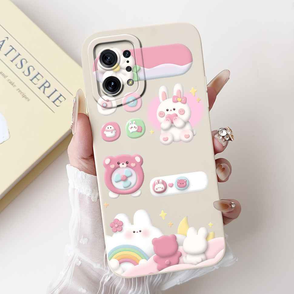For Oppo Find X5 PFFM10 Cases Cute Cat Print Soft Silicone Back Cover For Oppo Find x5 X5 CPH2307 6.55" Shockproof Phone Casing