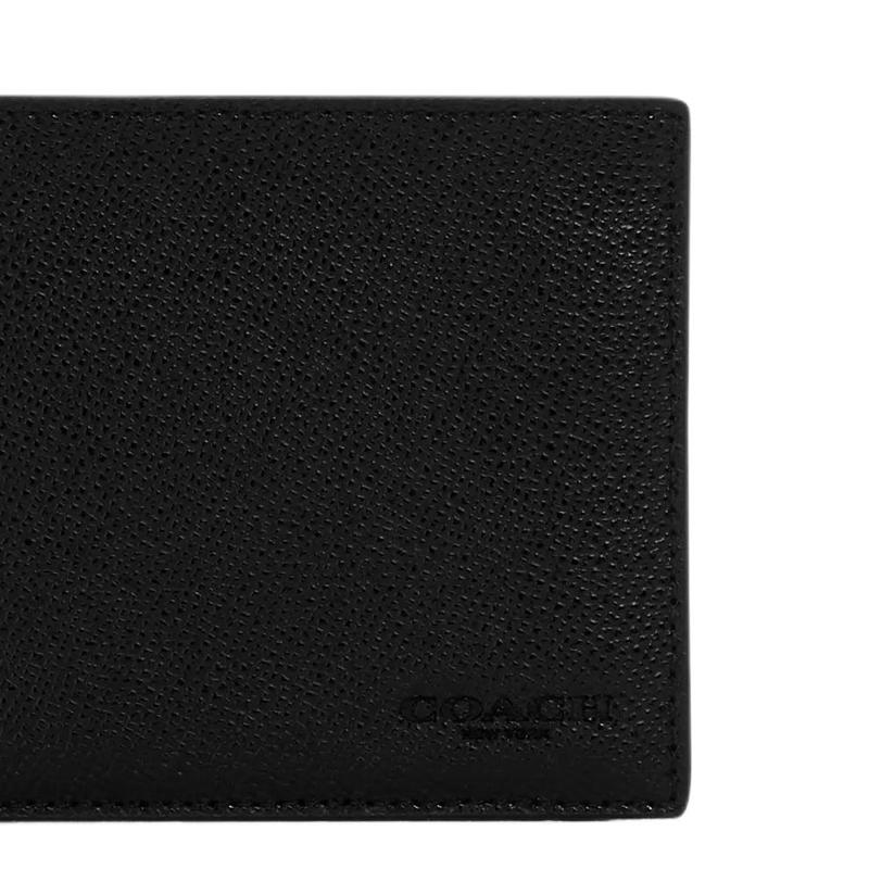 Coach 3-In-1 Logo Print Flap Wallet Men Wallets Black CR899-BLK