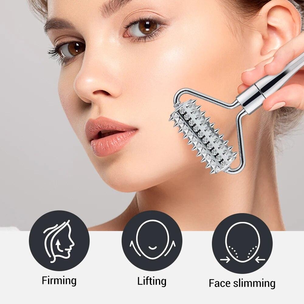 1Pc Zinc Alloy Pointed Roller Spatula Massage Ball Face Roller Massager Improve Neck Facial Beauty Skin Care Tool