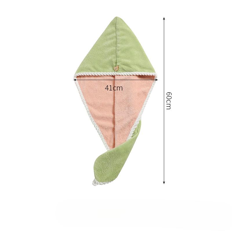 

Коралловая бархатная шапочка для сухих волос, супер впитывающая, быстросохнущая шапочка для душа, сухое полотенце для волос, двойной толстый платок для протирания головы, женский 60cm*41cm розовый/зелёный