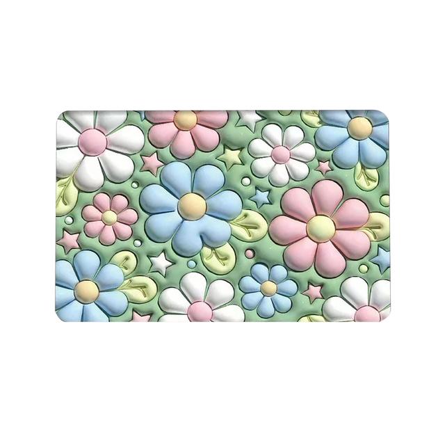 Cute Cartoon Bathroom Bath Mat Crystal Velvet Non Slip Mat Floor Rug Water Absorbent Doormat 3D Cobblestone Embossed Foot Mats