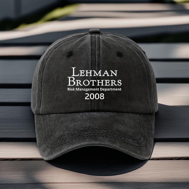

Вінтажна бейсболка Регульована посадка Легка Дихаюча З принтом LEHMAN BROTHERS Ідеально підходить для активного відпочинку на природі One Size