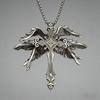 Vintage Seraph Cross Wing Necklace Punk Gothic Pendant Chain For Men And Women