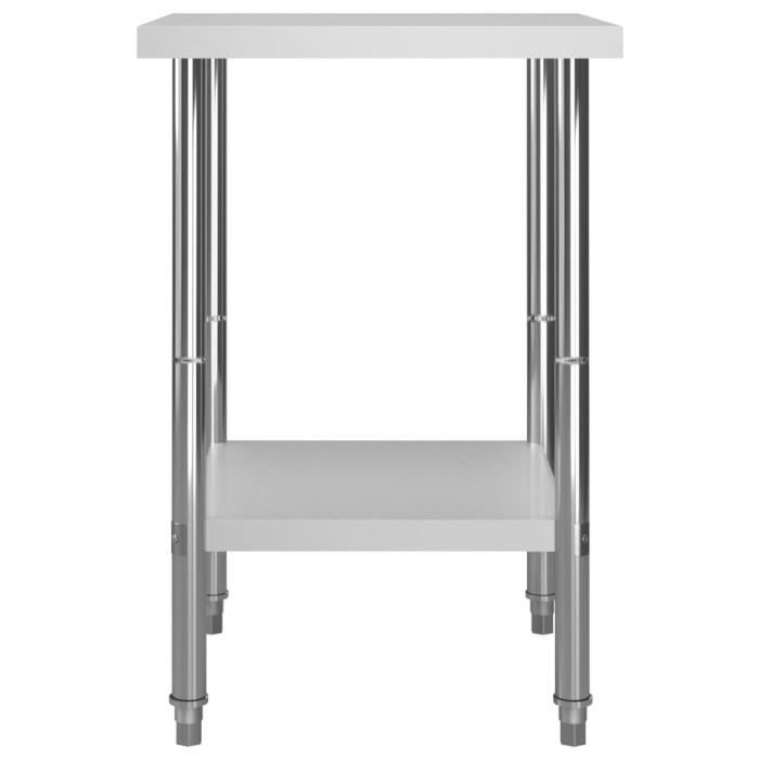 VidaXL Table de travail de cuisine 60x60x85 cm Acier inoxydable