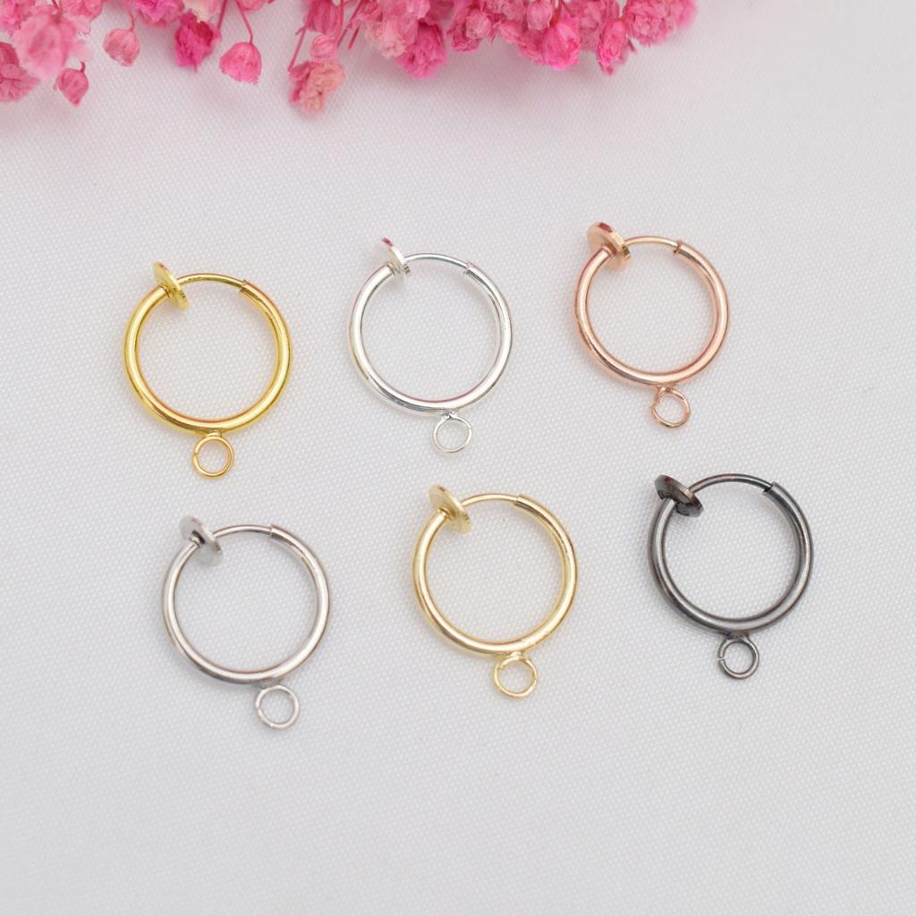 10pcs Fashion Invisible Earless Ear Clips 13Mm Spring Earclips With Hanging Diy Handmade Conversion Accessories