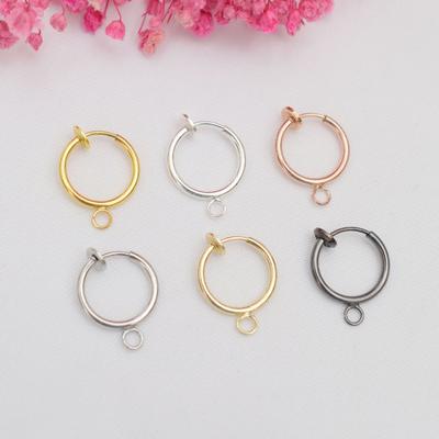 10 pezzi di orecchini a clip invisibili senza orecchie alla moda, 13 mm, con clip a molla, accessori di conversione fai da te fatti a mano